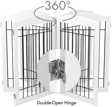 Spirich Freestanding Wire Pet Gate for Dogs, 30 inches Tall Dog Gate for The Houes, Doorway, Stairs, Pet Puppy Safety Fence,Set of Support Feet Included (Espresso, 4 Panels) ASIN: B07T8Z8NKL