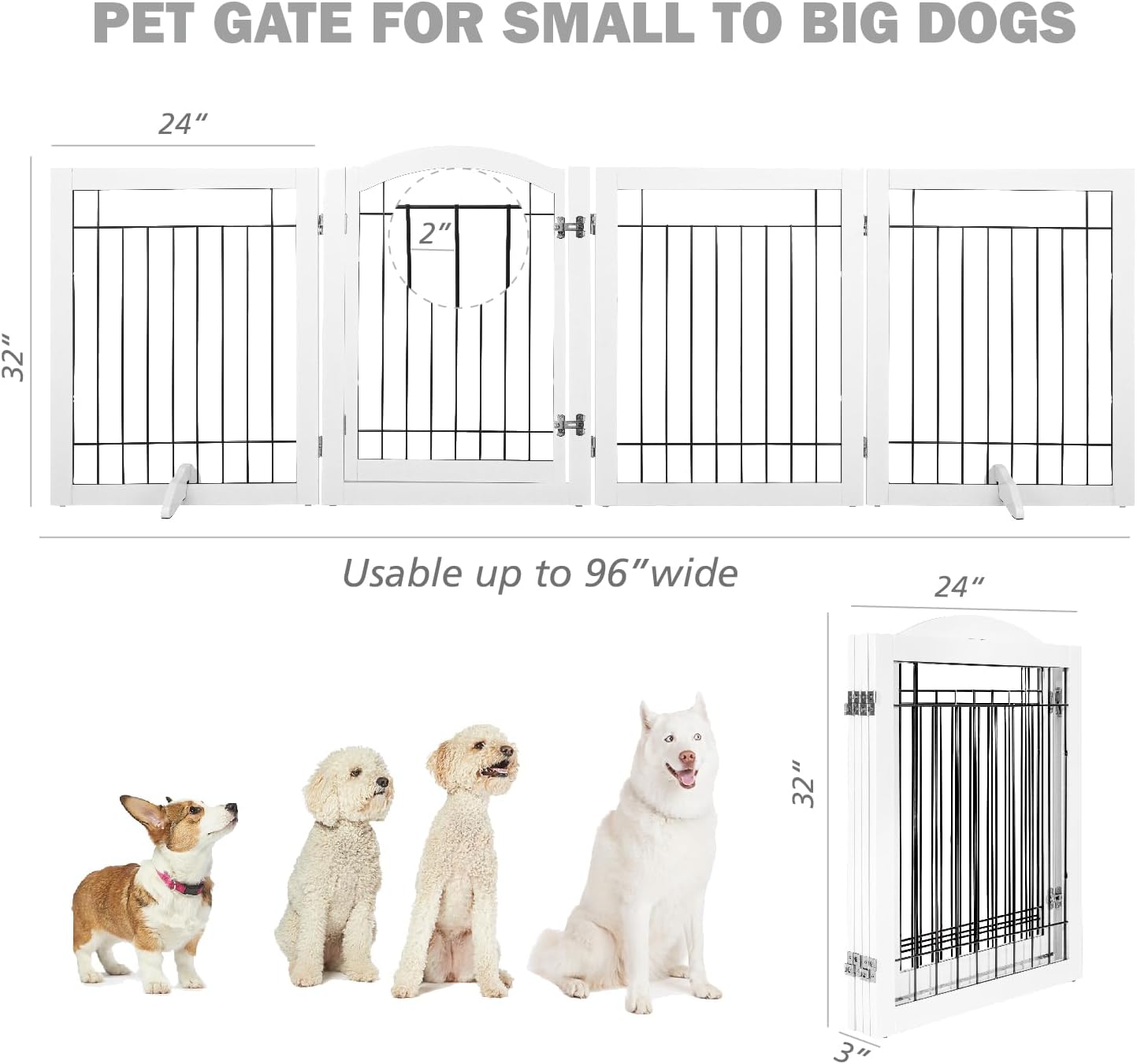 Spirich Freestanding Wire Pet Gate for Dogs, 30 inches Tall Dog Gate for The Houes, Doorway, Stairs, Pet Puppy Safety Fence,Set of Support Feet Included (Espresso, 4 Panels) ASIN: B07T8Z8NKL