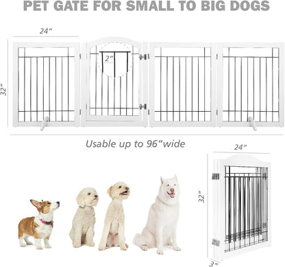 Spirich Freestanding Wire Pet Gate for Dogs, 30 inches Tall Dog Gate for The Houes, Doorway, Stairs, Pet Puppy Safety Fence,Set of Support Feet Included (Espresso, 4 Panels) ASIN: B07T8Z8NKL