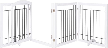 Spirich Freestanding Wire Pet Gate for Dogs, 30 inches Tall Dog Gate for The Houes, Doorway, Stairs, Pet Puppy Safety Fence,Set of Support Feet Included (Espresso, 4 Panels) ASIN: B07T8Z8NKL