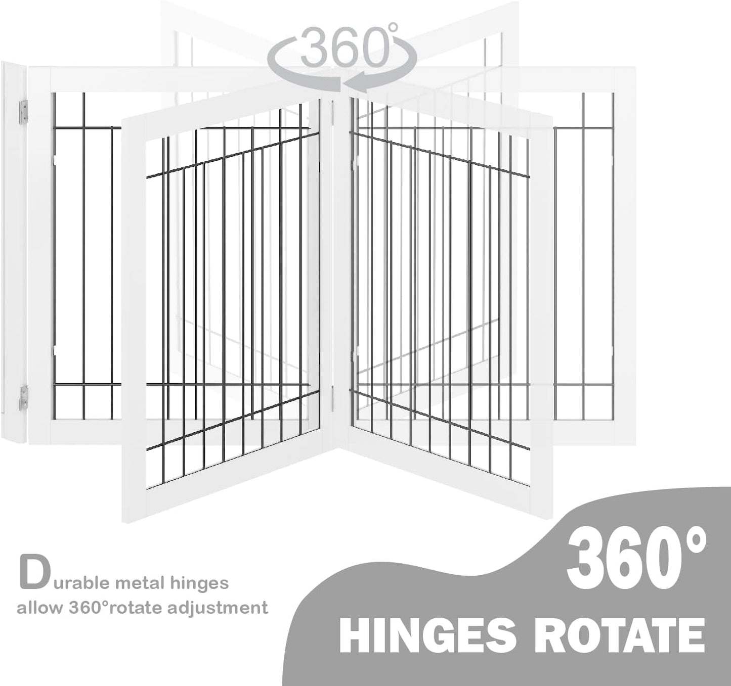 Spirich Freestanding Wire Pet Gate for Dogs, 30 inches Tall Dog Gate for The Houes, Doorway, Stairs, Pet Puppy Safety Fence,Set of Support Feet Included (Espresso, 4 Panels) ASIN: B07T8Z8NKL