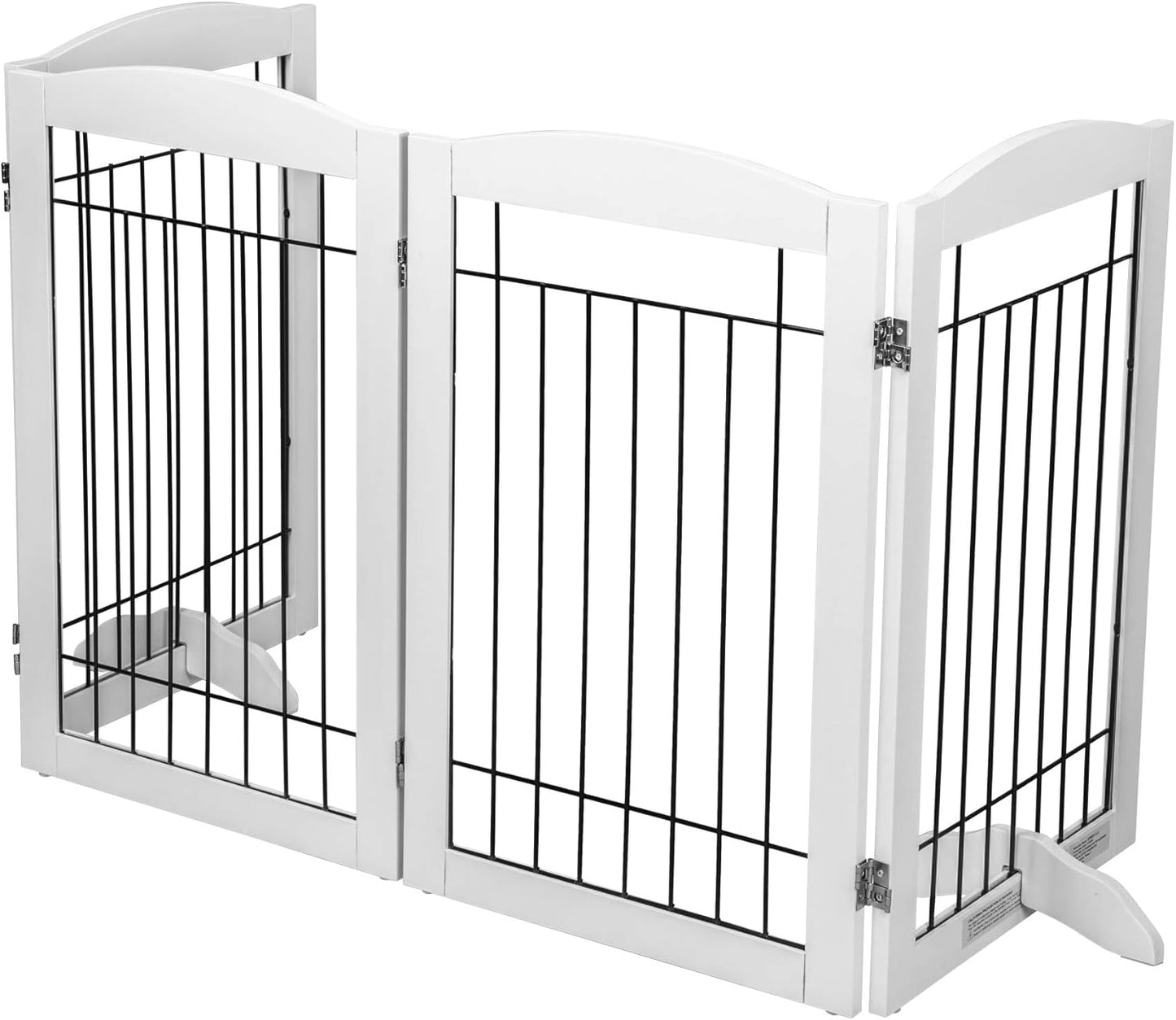 Spirich Freestanding Wire Pet Gate for Dogs, 30 inches Tall Dog Gate for The Houes, Doorway, Stairs, Pet Puppy Safety Fence,Set of Support Feet Included (Espresso, 4 Panels) ASIN: B07T8Z8NKL