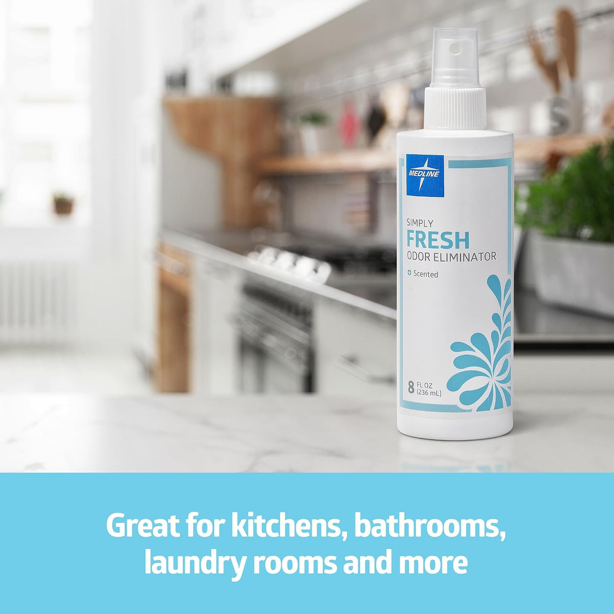 Simply Fresh Odor Eliminator 8 Oz Spray, Lightly Scented, Pump Bottle, Convenient Odor Neutralizer, Bathroom, Home, Pets, Healthcare, 1 Bottle