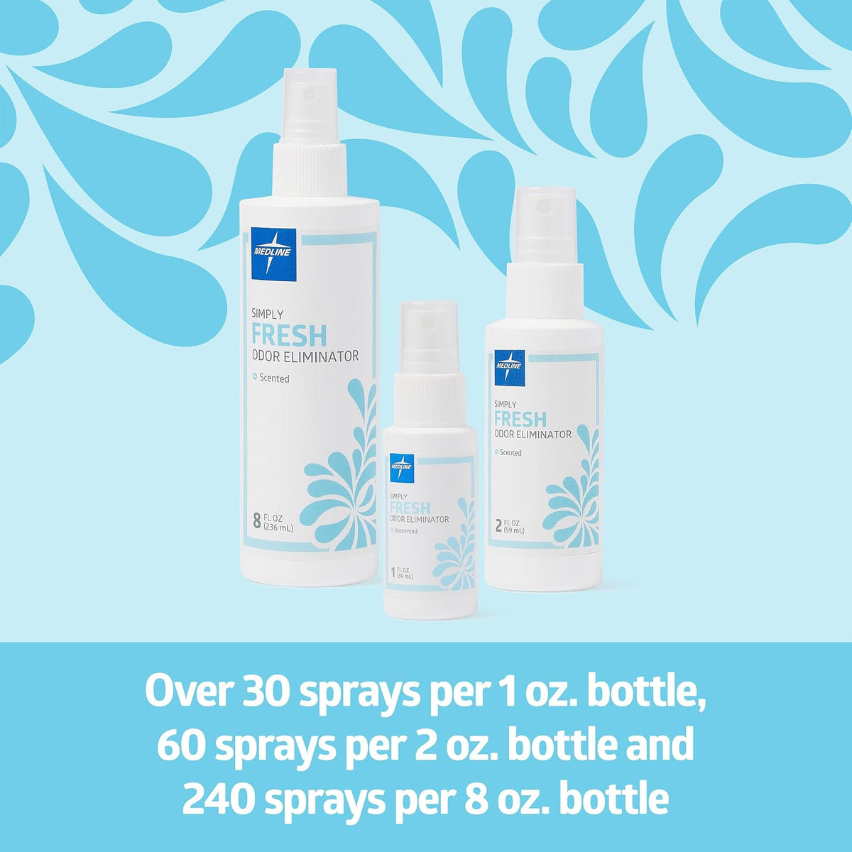 Simply Fresh Odor Eliminator 8 Oz Spray, Lightly Scented, Pump Bottle, Convenient Odor Neutralizer, Bathroom, Home, Pets, Healthcare, 1 Bottle