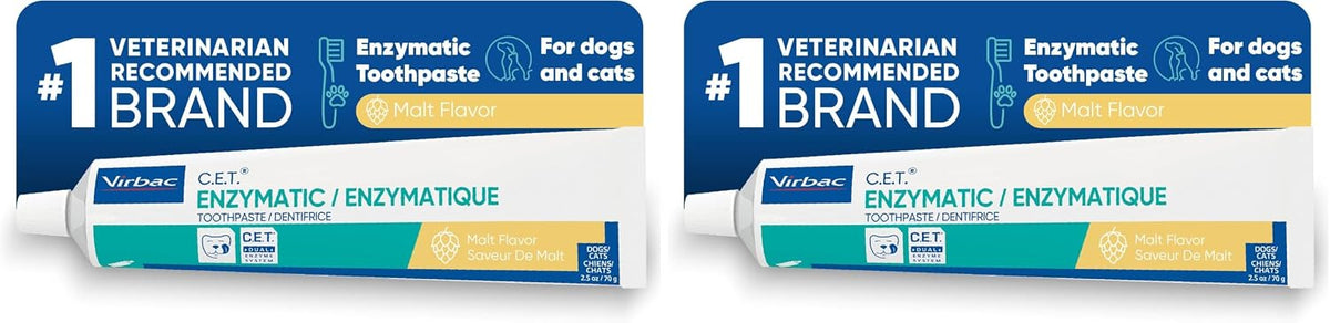 C.E.T. Enzymatic Toothpaste for Dogs and Cats, Poultry, 2.5oz | Plaque and tartar control for fresh breath, pet dental care toothpaste, Dual enzyme system, poultry flavored toothpaste