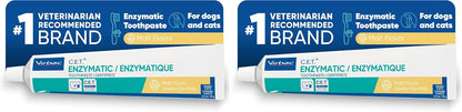 C.E.T. Enzymatic Toothpaste for Dogs and Cats, Poultry, 2.5oz | Plaque and tartar control for fresh breath, pet dental care toothpaste, Dual enzyme system, poultry flavored toothpaste