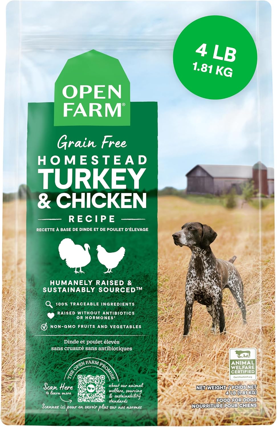 Grain Free Dry Dog Food, Senior Dog Kibble, 22lb Bag