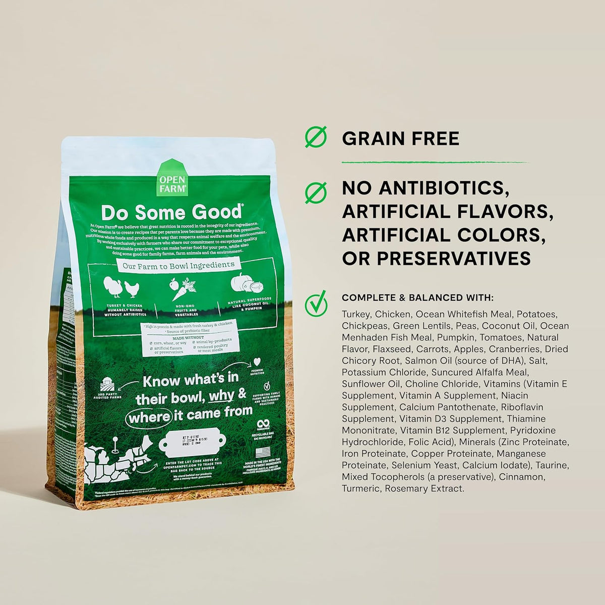 Grain Free Dry Dog Food, Senior Dog Kibble, 22lb Bag