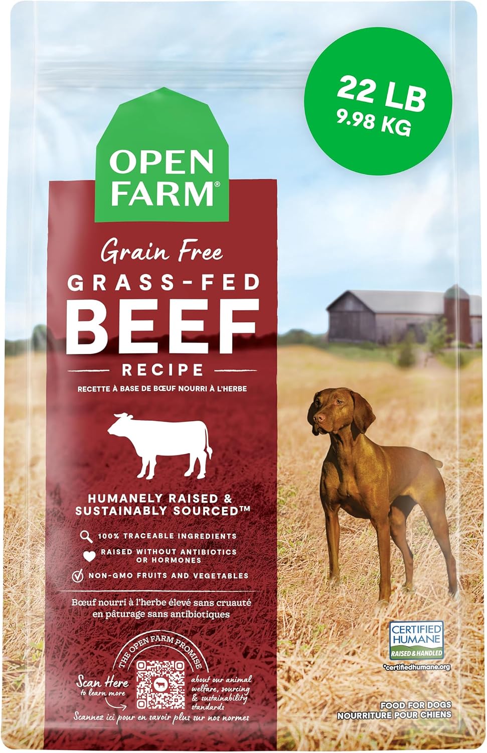 Grain Free Dry Dog Food, Senior Dog Kibble, 22lb Bag