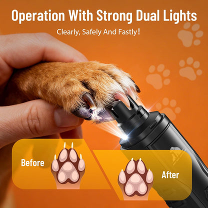Electric Dog Nail Grinder: Upgraded 5-Speed Quiet Dog Nail Trimmer-Safe Painless Nail File for Claw Trimming & Grooming Care at Home for Dogs & Cats