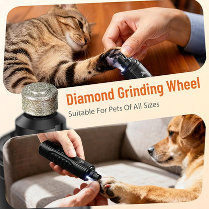 Electric Dog Nail Grinder: Upgraded 5-Speed Quiet Dog Nail Trimmer-Safe Painless Nail File for Claw Trimming & Grooming Care at Home for Dogs & Cats
