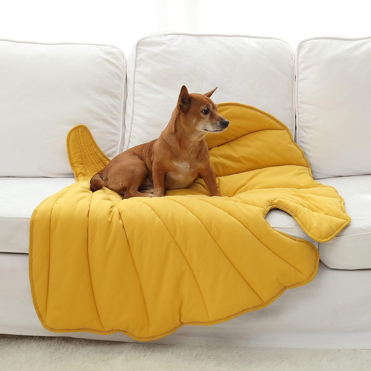 56x42 Inch Leaf Shaped Cotton Dog Blanket, Extra Large Pet Blanket for Small Medium Large Dogs, Machine Washable Puppy Mat for Couch Protection, Soft Plush Dog Bed for Furniture, Sofa, Floor