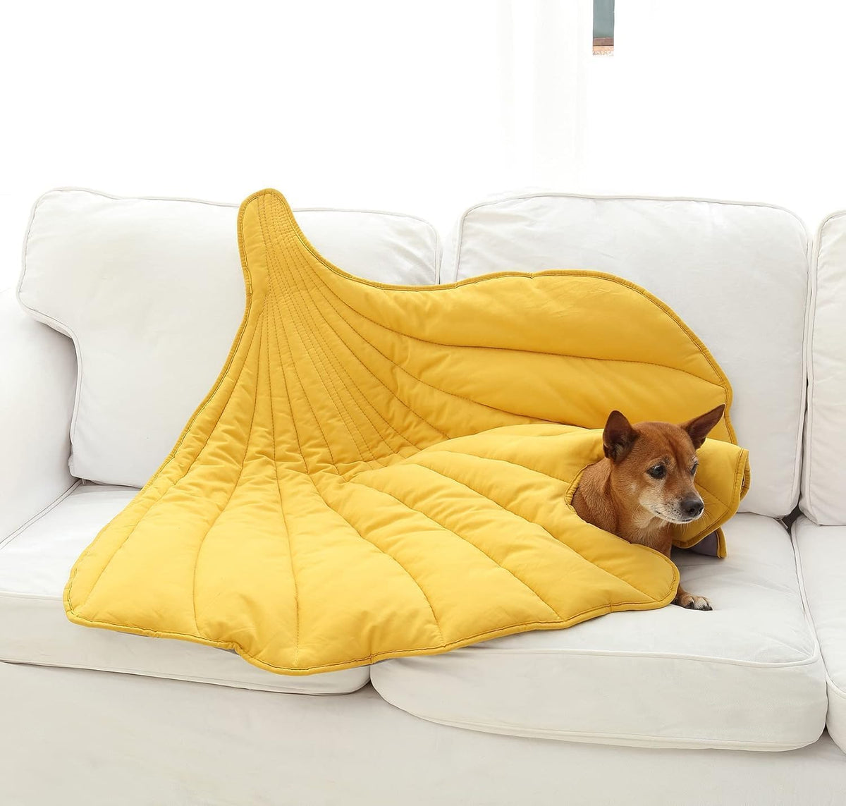 56x42 Inch Leaf Shaped Cotton Dog Blanket, Extra Large Pet Blanket for Small Medium Large Dogs, Machine Washable Puppy Mat for Couch Protection, Soft Plush Dog Bed for Furniture, Sofa, Floor