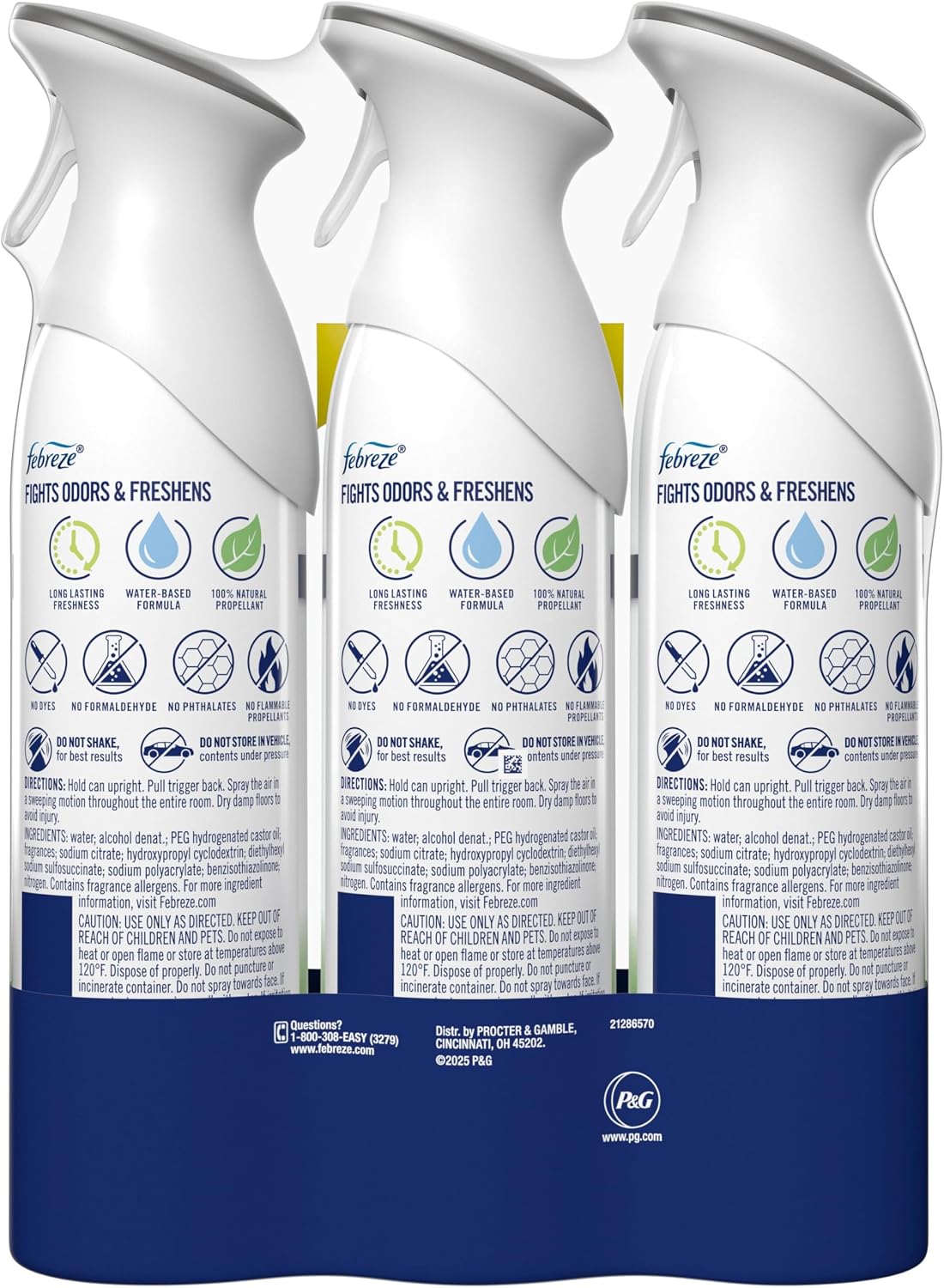 Air Mist, Air Freshener Spray, Odor Fighting Room Spray, Deodorizer for Home Bathroom Kitchen Apartment, Pet Odor Fighter Fresh Scent, 8.1oz (Pack of 3)