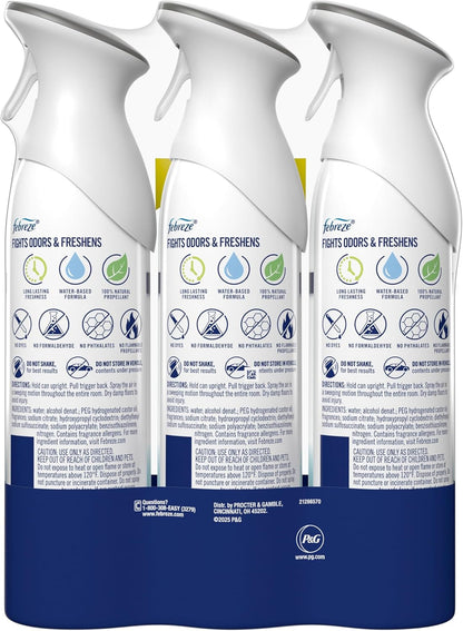 Air Mist, Air Freshener Spray, Odor Fighting Room Spray, Deodorizer for Home Bathroom Kitchen Apartment, Pet Odor Fighter Fresh Scent, 8.1oz (Pack of 3)