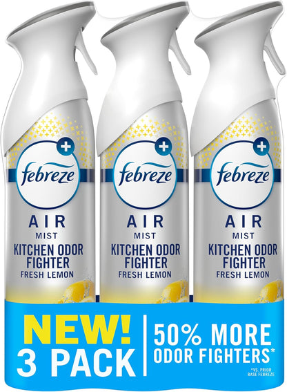 Air Mist, Air Freshener Spray, Odor Fighting Room Spray, Deodorizer for Home Bathroom Kitchen Apartment, Pet Odor Fighter Fresh Scent, 8.1oz (Pack of 3)
