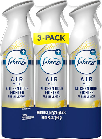 Air Mist, Air Freshener Spray, Odor Fighting Room Spray, Deodorizer for Home Bathroom Kitchen Apartment, Pet Odor Fighter Fresh Scent, 8.1oz (Pack of 3)