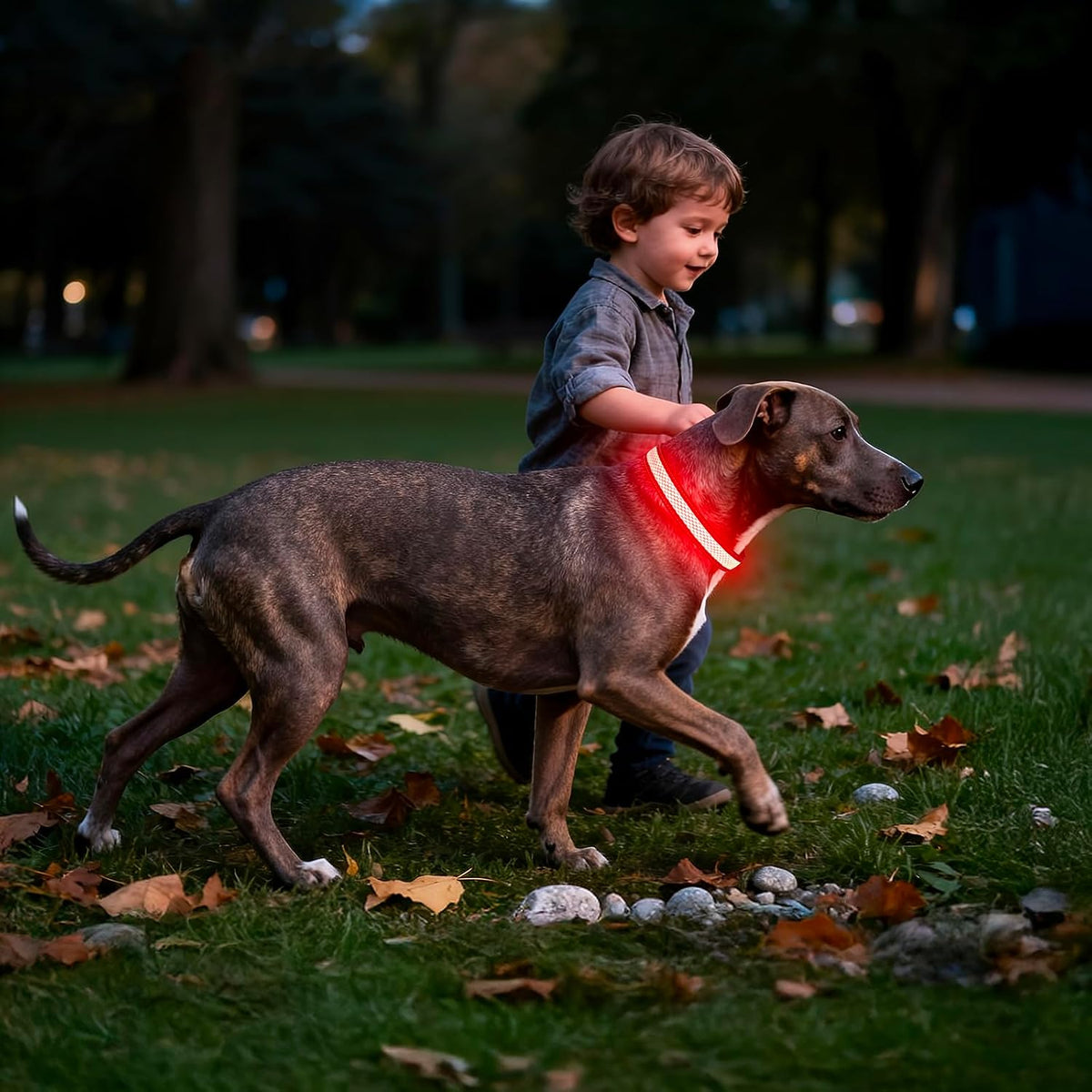Multicolor Light Up Dog Collar, 5V Waterproof Led Dog Collar Rechargeable, 200 mAh Adjustable Glow in the Dark Dog Collars with 11 Light Modes for Small, Medium, Large Dogs Walk at Night (Large)
