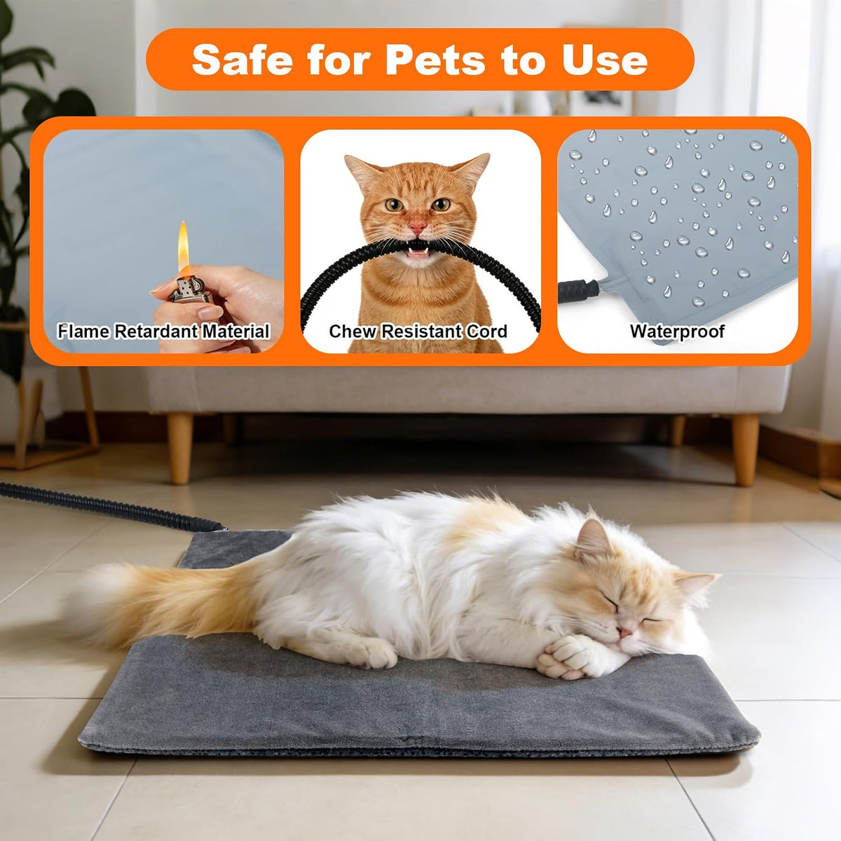 18 x 18 Inch Cat Heating Pad with 9 Temperature Settings