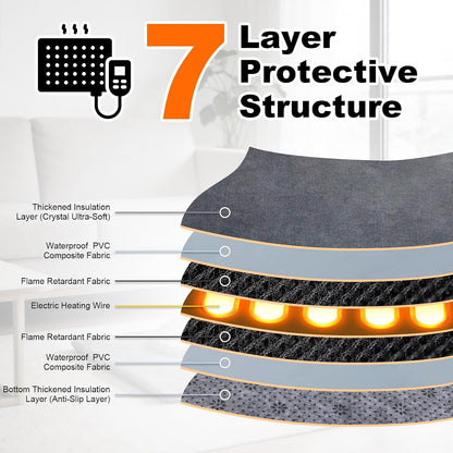 18 x 18 Inch Cat Heating Pad with 9 Temperature Settings