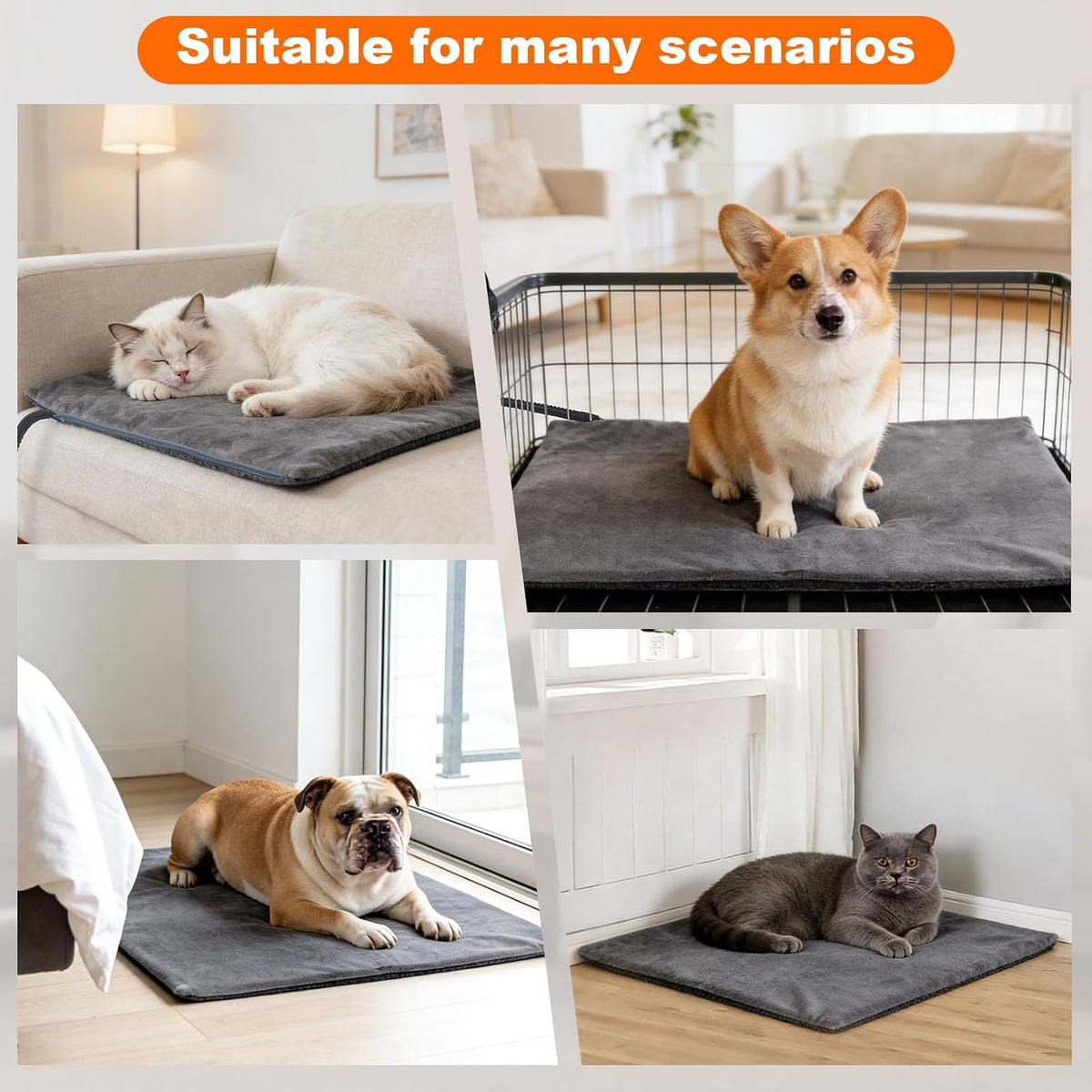 18 x 18 Inch Cat Heating Pad with 9 Temperature Settings