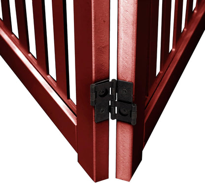 Pet Gate, Wooden Free Standing Dog Gate for Small Dogs and Cats. Great Folding Fence for Doorways, Halls, Stairs. White