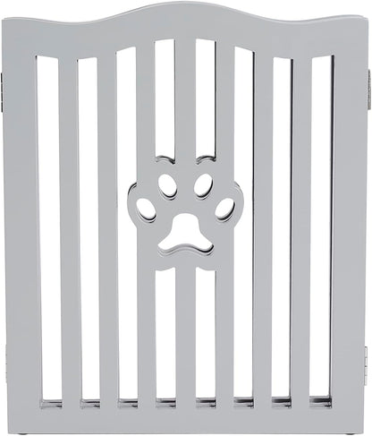 Pet Gate, Wooden Free Standing Dog Gate for Small Dogs and Cats. Great Folding Fence for Doorways, Halls, Stairs. White