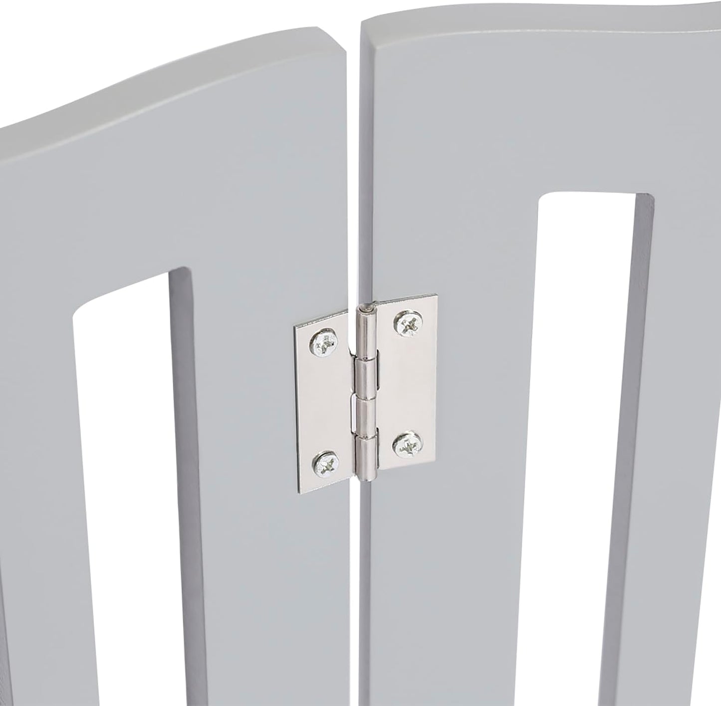 Pet Gate, Wooden Free Standing Dog Gate for Small Dogs and Cats. Great Folding Fence for Doorways, Halls, Stairs. White