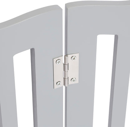 Pet Gate, Wooden Free Standing Dog Gate for Small Dogs and Cats. Great Folding Fence for Doorways, Halls, Stairs. White