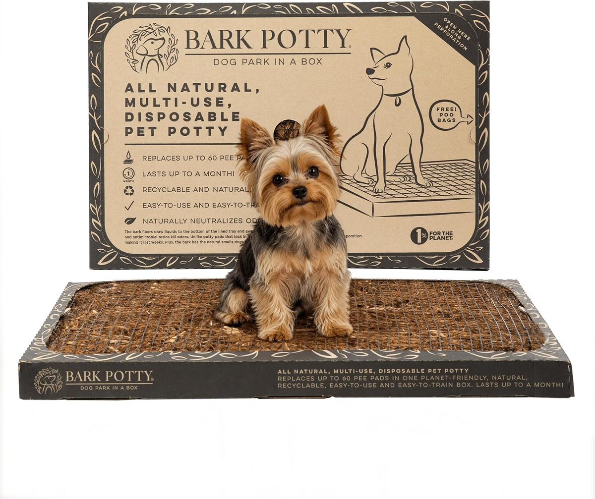 Disposable Dog Litter Box - Natural Bark Dog Potty Tray 24x16