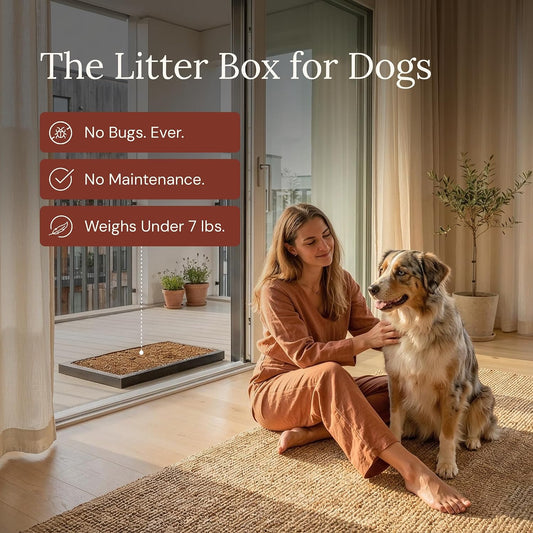 Disposable Dog Litter Box - Natural Bark Dog Potty Tray 24x16