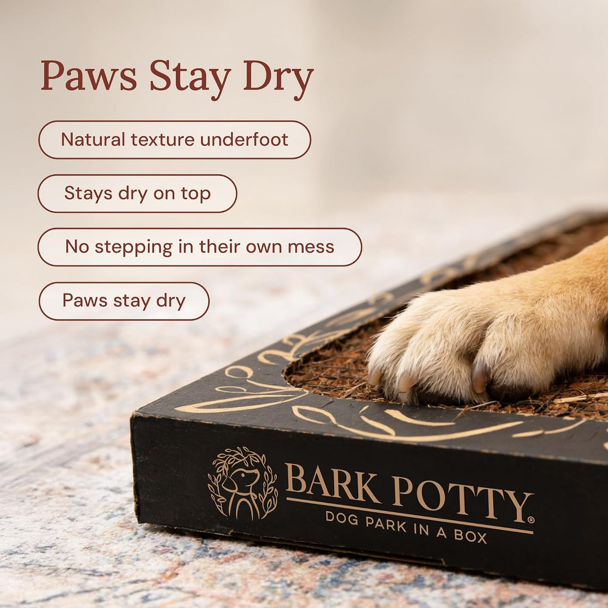 Disposable Dog Litter Box - Natural Bark Dog Potty Tray 24x16