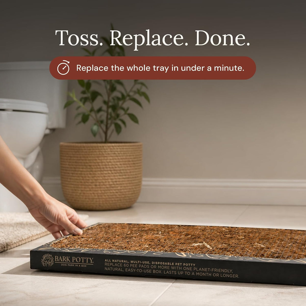 Disposable Dog Litter Box - Natural Bark Dog Potty Tray 24x16