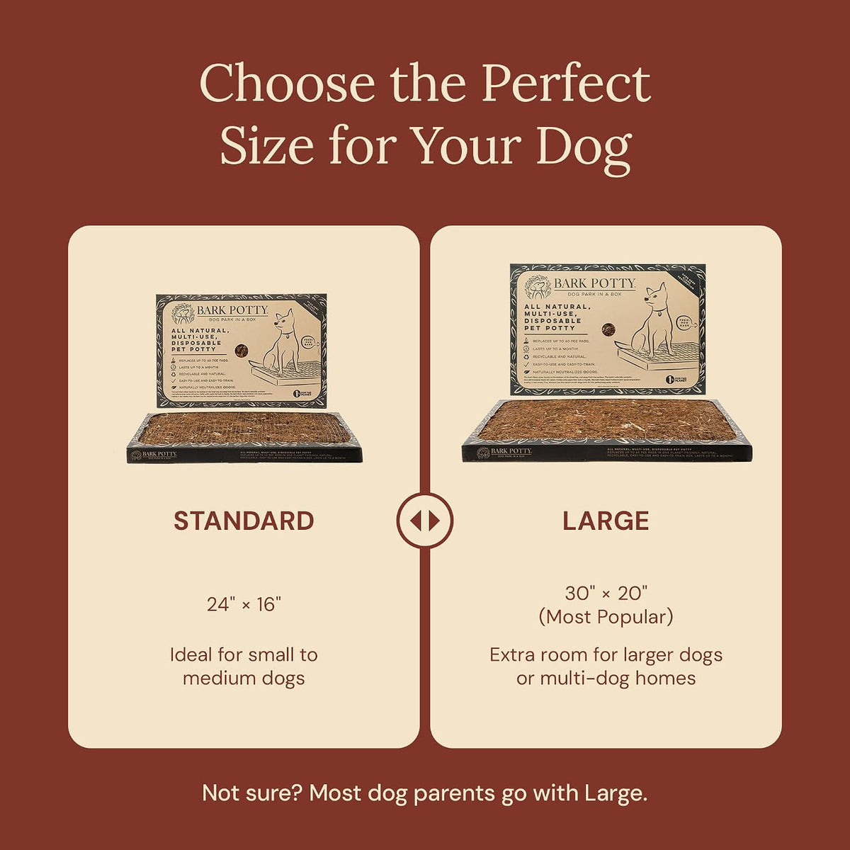 Disposable Dog Litter Box - Natural Bark Dog Potty Tray 24x16