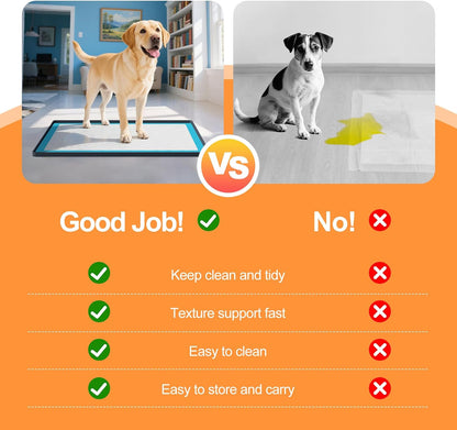 Pee Pad Tray Holder for Dogs,Non-Slip Silicone Dog Puppy Pad Holder,24 x 24 Square Puppy Potty Training Pads,No Spill Raised Lip High Edge,Portable, Leak-Proof Mat Trays for Indoor Floor Protection