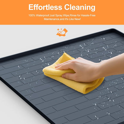Pee Pad Tray Holder for Dogs,Non-Slip Silicone Dog Puppy Pad Holder,24 x 24 Square Puppy Potty Training Pads,No Spill Raised Lip High Edge,Portable, Leak-Proof Mat Trays for Indoor Floor Protection