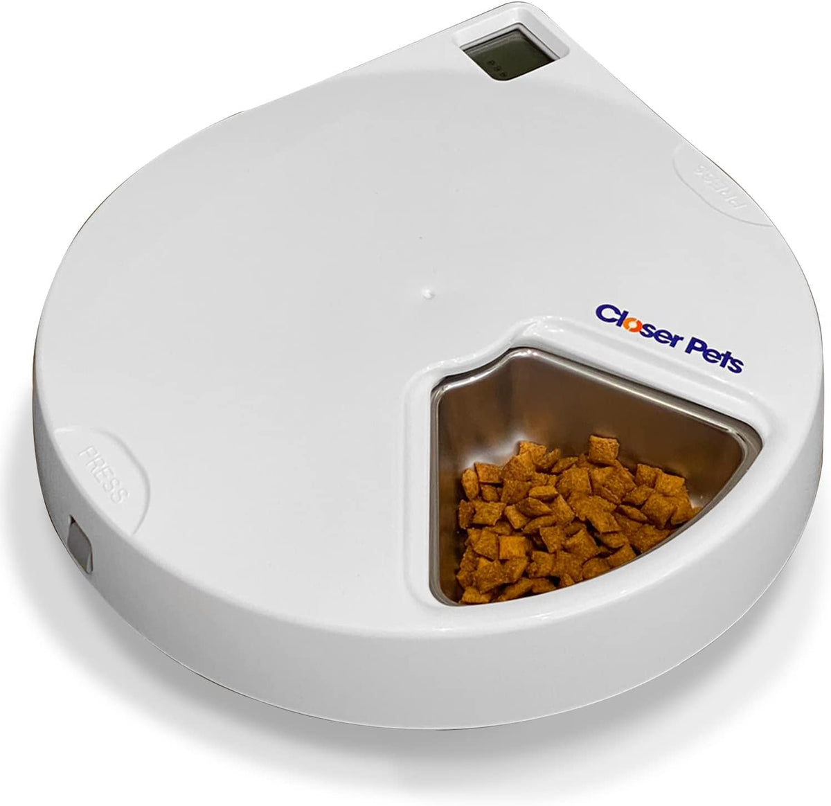 Cat Mate C500 5 Bowl Digital Timer-Controlled Automatic Pet Feeder - 5-Meal Feeder with Stainless Steel Bowl and Ice Packs, Wet or Dry Food, 5 Meals Up To 330 g Each, White