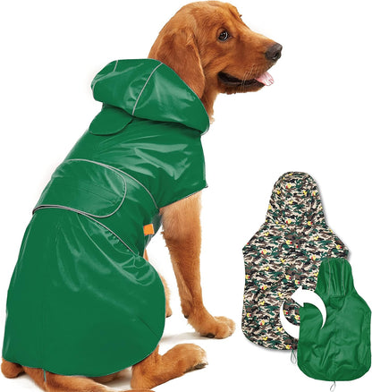 Kimee Dog Raincoat Waterproof Dog Rain Jacket for Small to 3X-Large Dogs, M