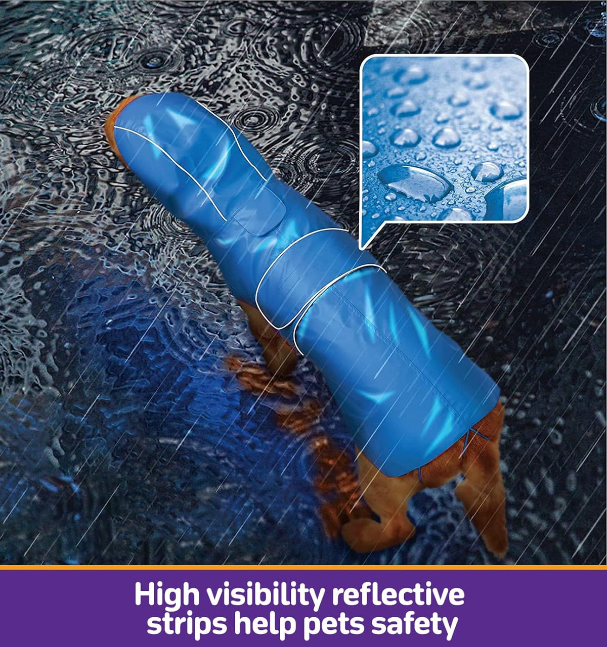 Kimee Dog Raincoat Waterproof Dog Rain Jacket for Small to 3X-Large Dogs, M