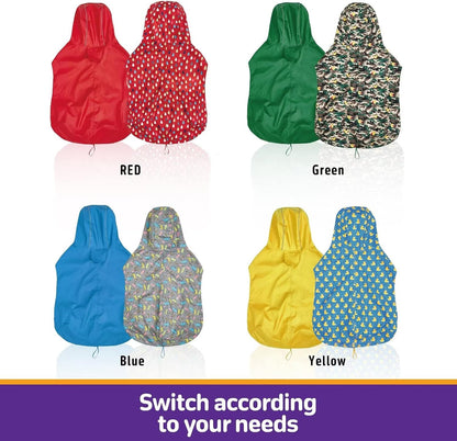 Kimee Dog Raincoat Waterproof Dog Rain Jacket for Small to 3X-Large Dogs, M