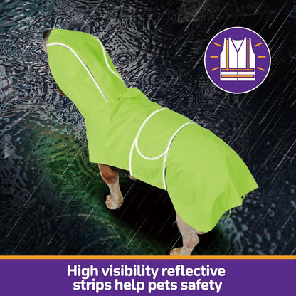 Kimee Dog Raincoat Waterproof Dog Rain Jacket for Small to 3X-Large Dogs, M