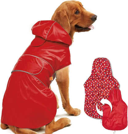 Kimee Dog Raincoat Waterproof Dog Rain Jacket for Small to 3X-Large Dogs, M