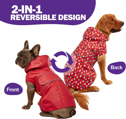 Kimee Dog Raincoat Waterproof Dog Rain Jacket for Small to 3X-Large Dogs, M