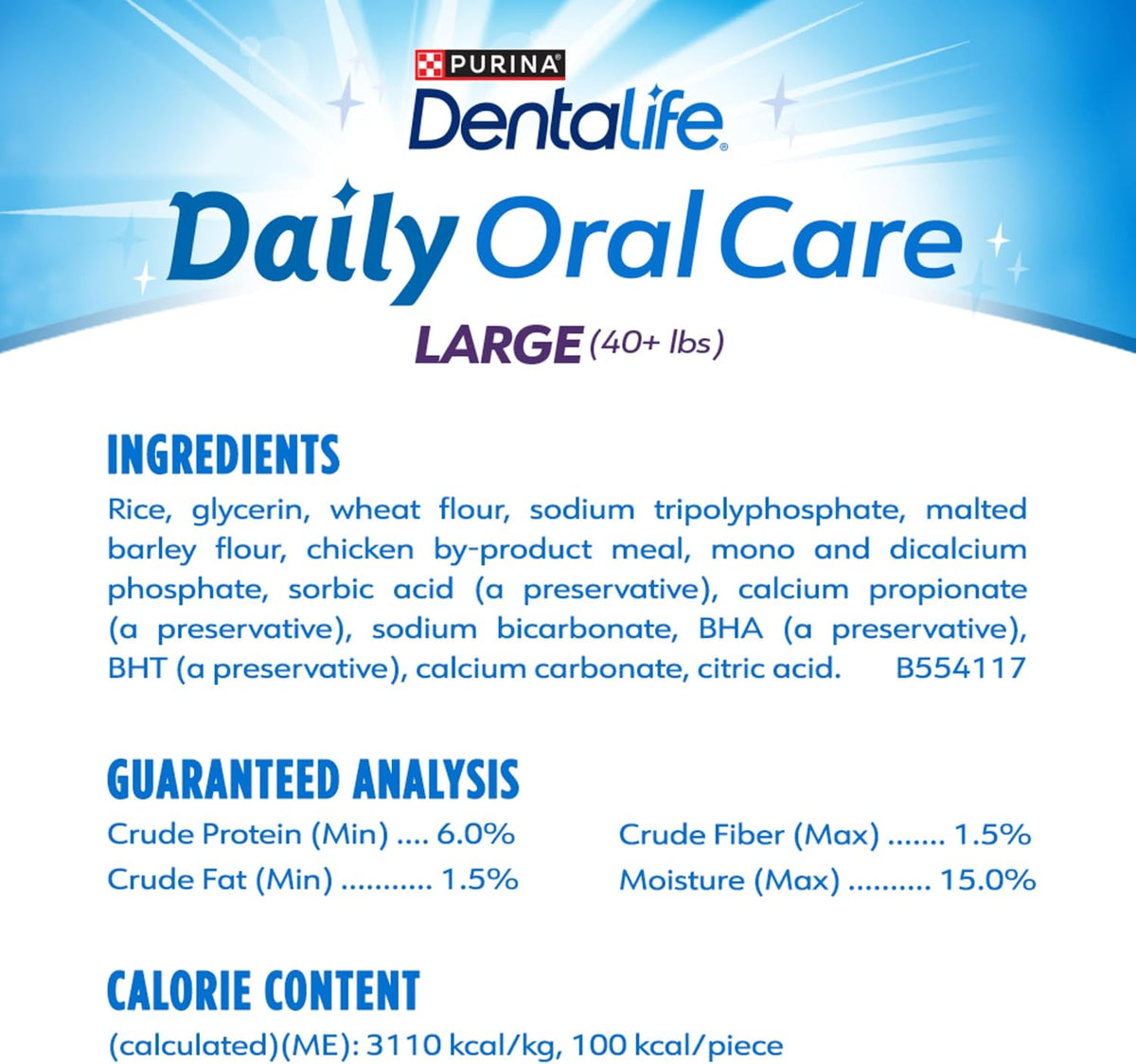 Purina Daily Dental Chews for Large Dogs, Pouch