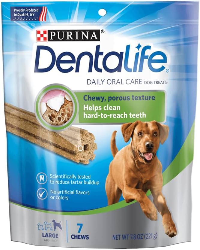 Purina Daily Dental Chews for Large Dogs, Pouch