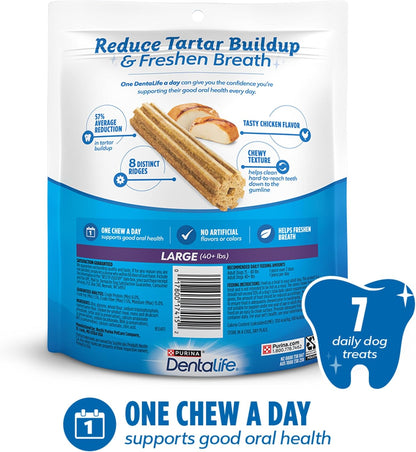 Purina Daily Dental Chews for Large Dogs, Pouch