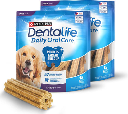 Purina Daily Dental Chews for Large Dogs, Pouch