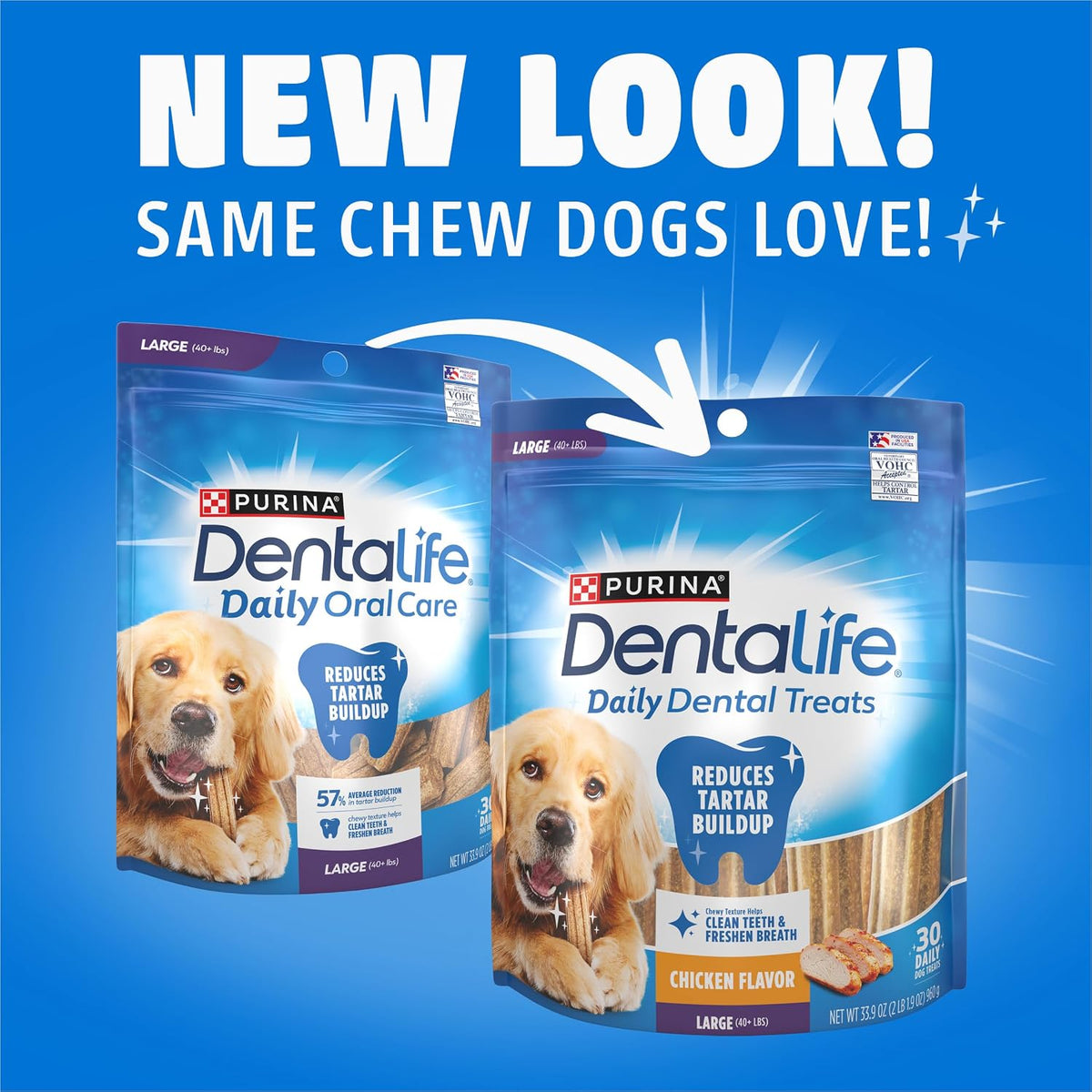 Purina Daily Dental Chews for Large Dogs, Pouch