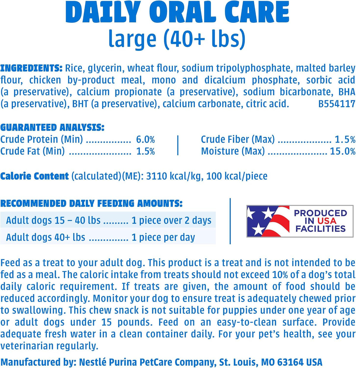 Purina Daily Dental Chews for Large Dogs, Pouch