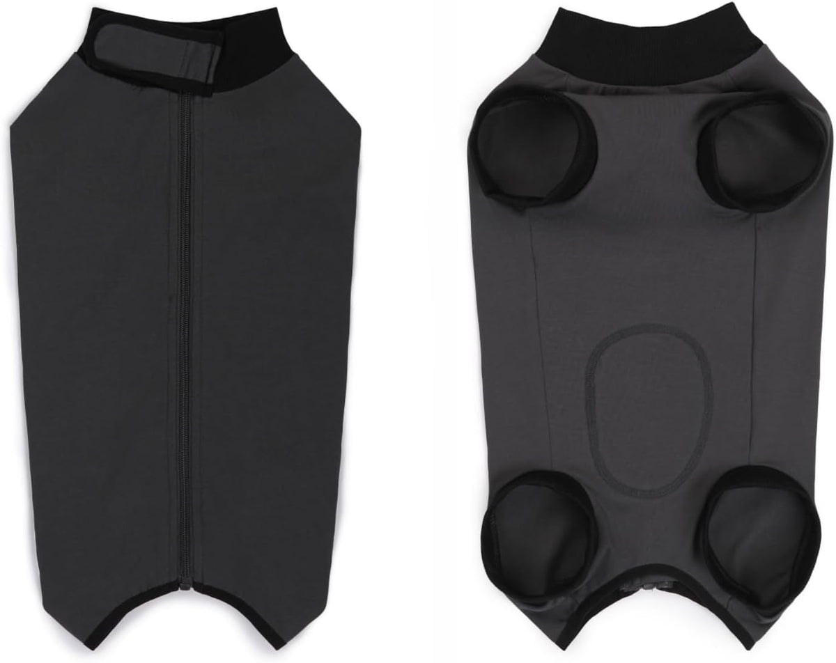 Dog Recovery Suit After Surgery, Abdominal Wound Protection Onesie, Anti-Licking Substitute for E-Collar & Cone, Relieves Anxiety, Easy to Put On, Suitable for Male & Female Dogs (Black, Medium)